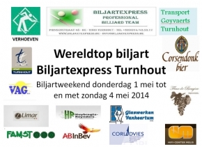 Biljart Express의 특별한 이벤트, 5월 1일부터 4일까지 개최