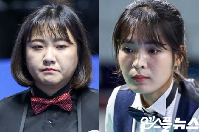 [엠스플 뉴스][구리 당구 WC] 국내 여자 랭킹 1, 2위 김민아 스롱피아비 1승 신고